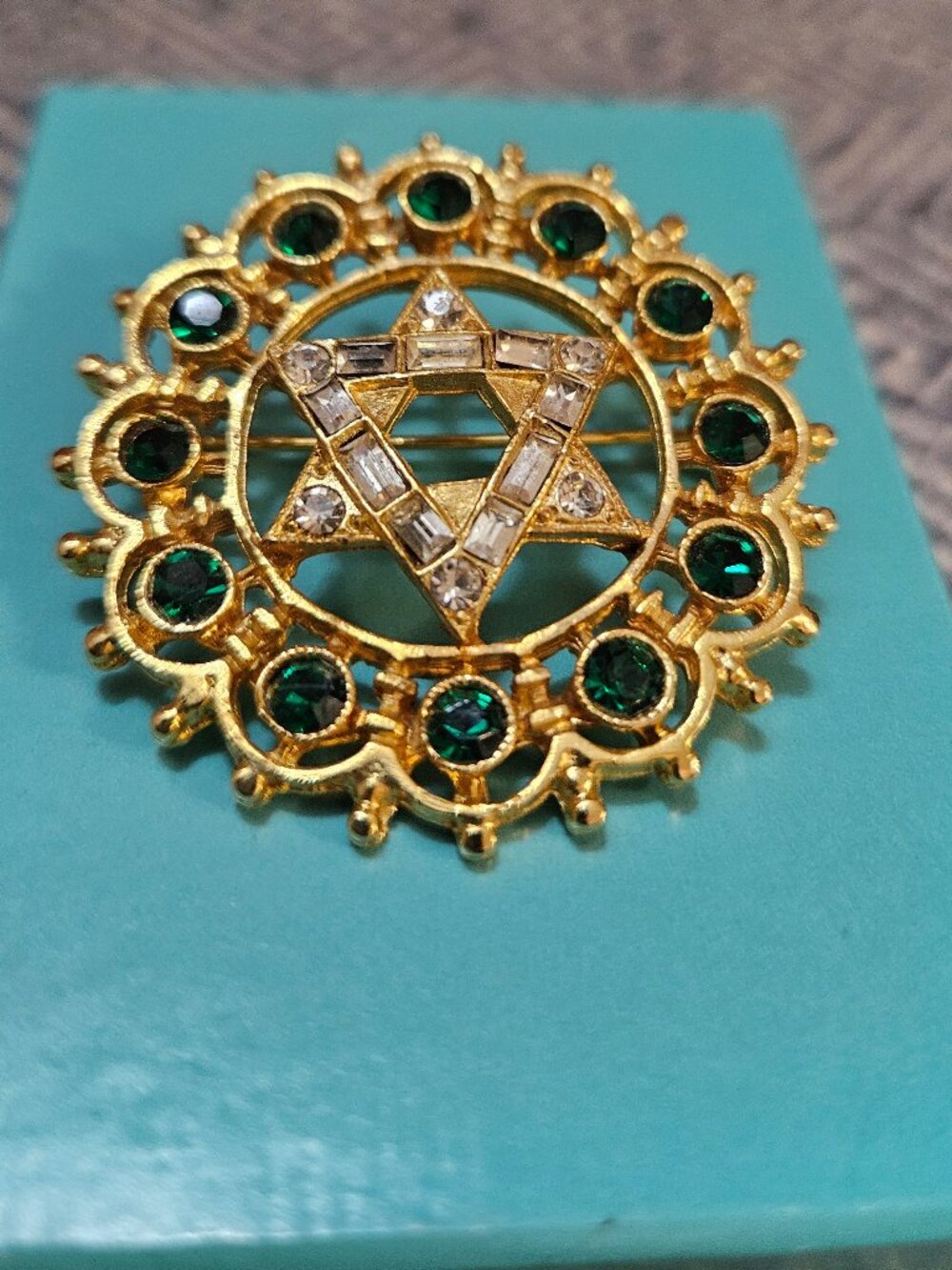 Vintage Mid-Century Gold-tone Star of David Brooch/Pendant, Beautiful!!